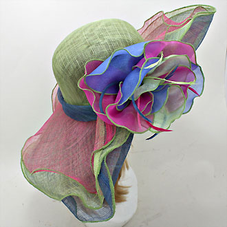 HATEGORY Elegant Sinamay Spring Flower Hat