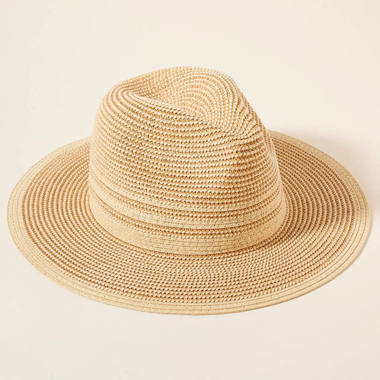 HATEGORY Stripe Straw Panama Sun Hat