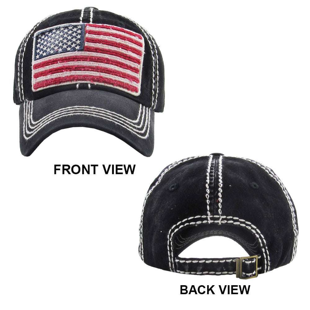 HATEGORY American USA Flag Vintage Baseball Cap