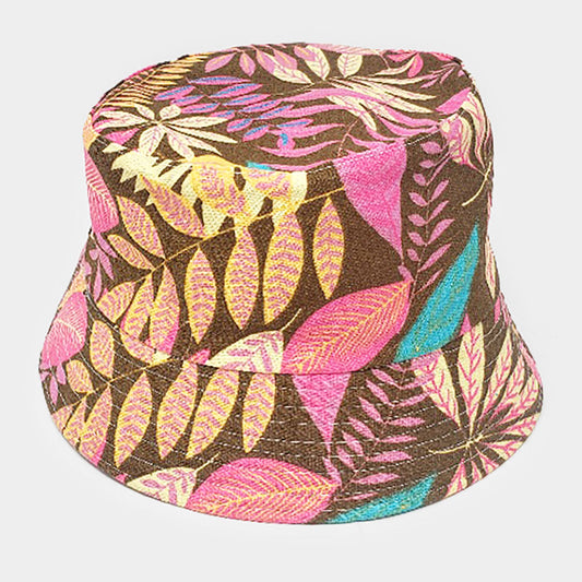 HATEGORY Leaf Print Bucket Hat