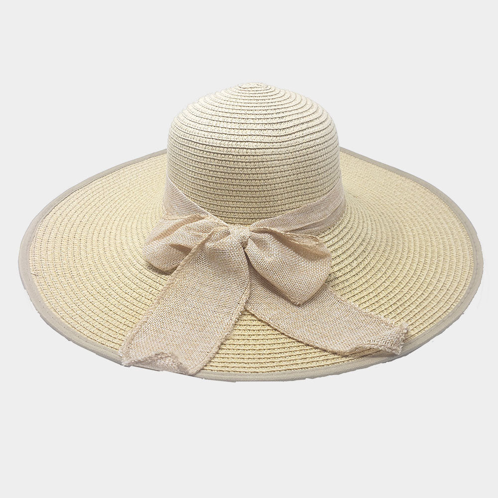 HATEGORY Bow Detail Straw Floppy Sun Hat