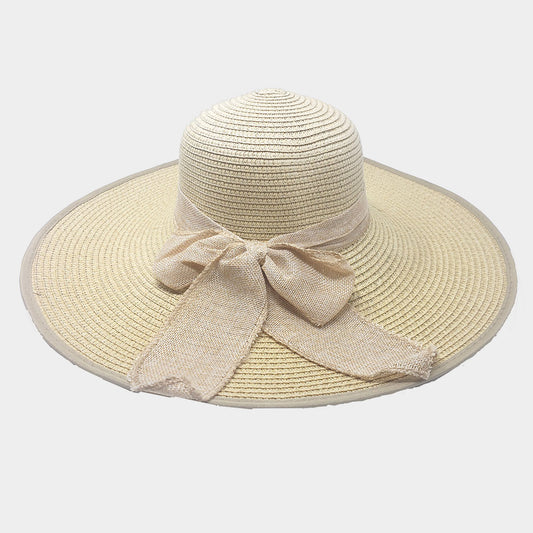 HATEGORY Bow Detail Straw Floppy Sun Hat