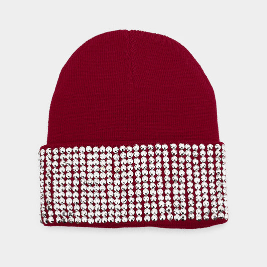 HATEGORY Bling Crystal Detail Beanie