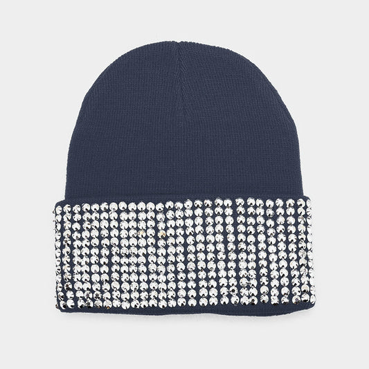 HATEGORY Bling Crystal Detail Beanie