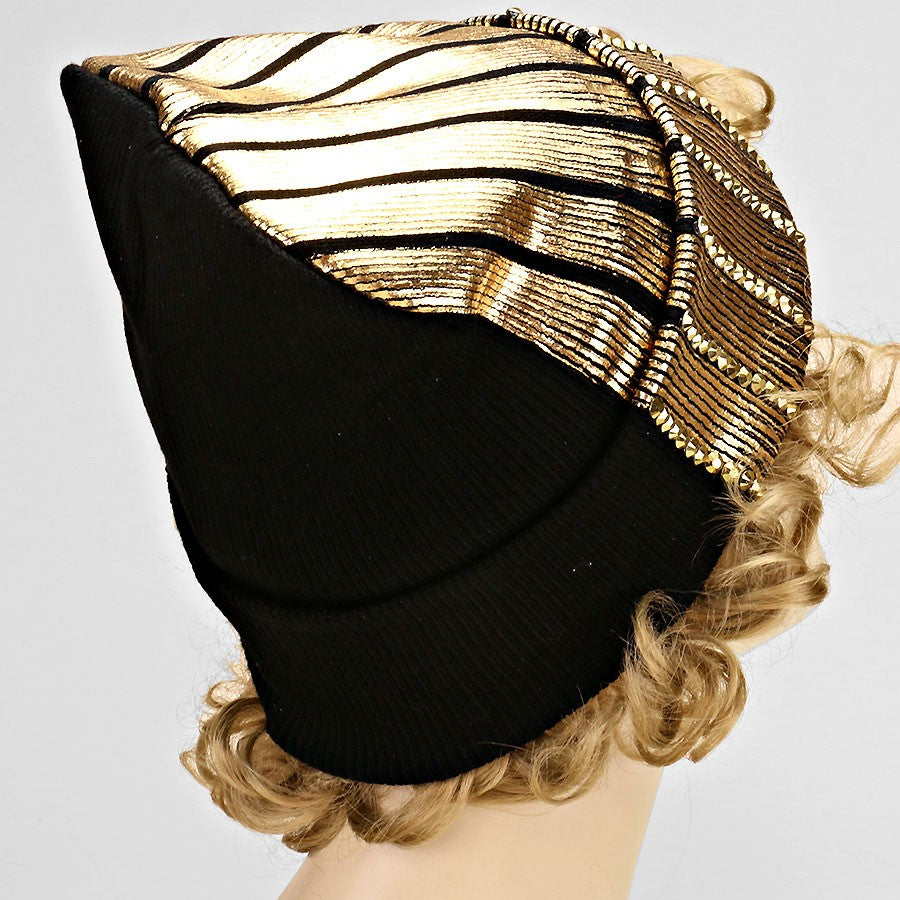 HATEGORY Metallic Blinged Acrylic Beanie