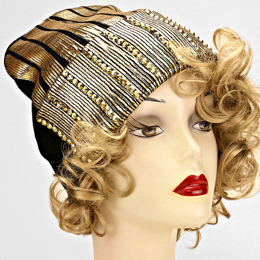 HATEGORY Metallic Blinged Acrylic Beanie
