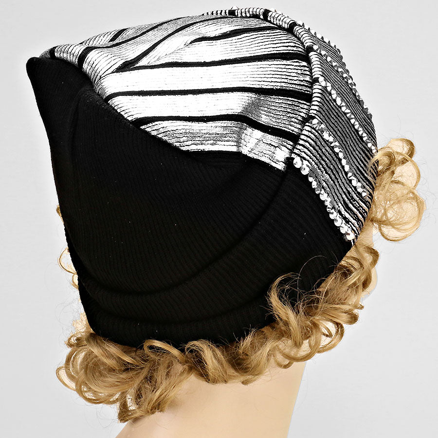 HATEGORY Metallic Blinged Acrylic Beanie