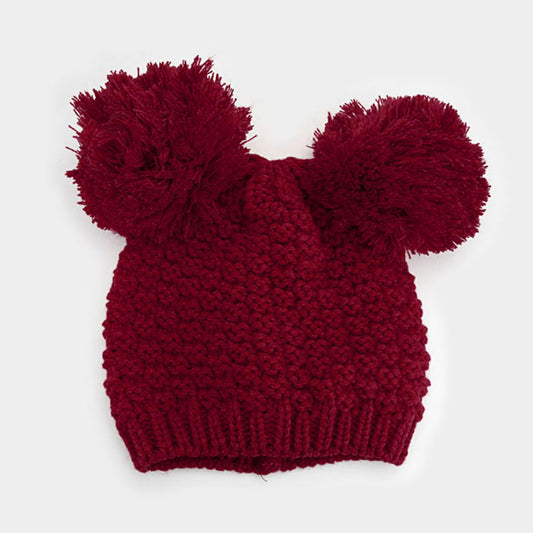 HATEGORY Double Pom Pom Beanie Hat