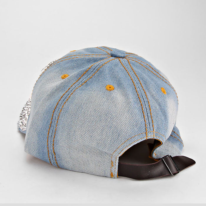 HATEGORY Boss Blinged Stud Denim Cap