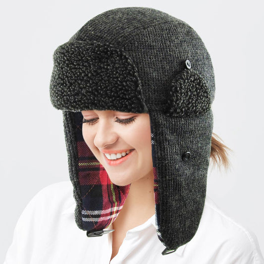 HATEGORY Tartan Check Patterned Trapper Hat