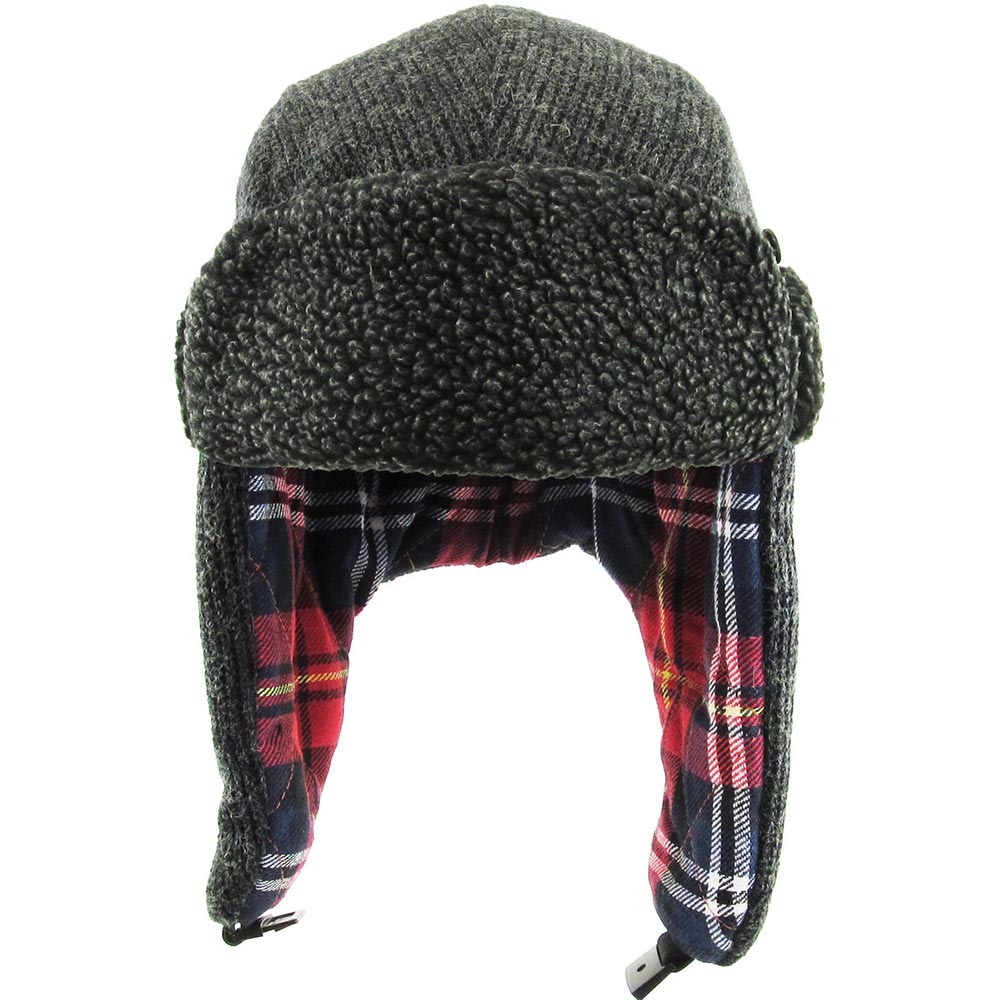 HATEGORY Tartan Check Patterned Trapper Hat