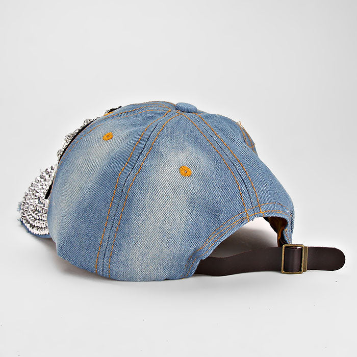 HATEGORY Star Blinged Stud Denim Cap