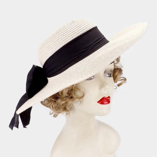 HATEGORY Wide Brim Bow Summer Sun Hat
