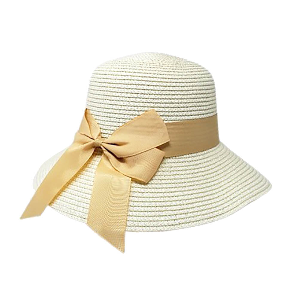 HATEGORY Back Ribbon Band Straw Sun Hat