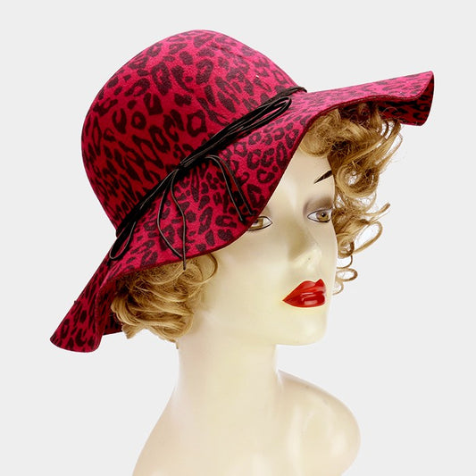 HATEGORY Leopard pattern floppy hat