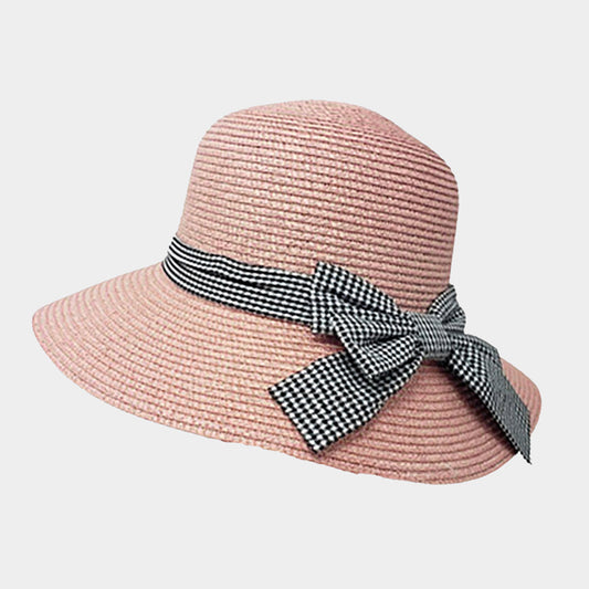 HATEGORY Back Ribbon Band Straw Sun Hat