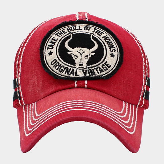 HATEGORY Take The Bull By The Horn Message Mesh Back Vintage Baseball Cap