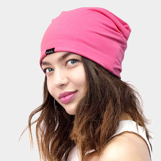 HATEGORY Solid Satin Lined Beanie Hat