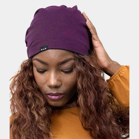 HATEGORY Solid Satin Lined Beanie Hat