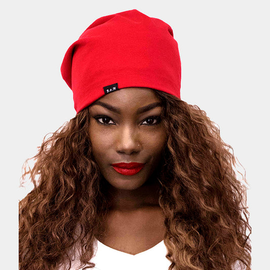 HATEGORY Solid Satin Lined Beanie Hat