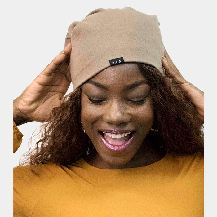 HATEGORY Solid Satin Lined Beanie Hat