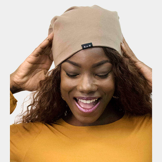 HATEGORY Solid Satin Lined Beanie Hat