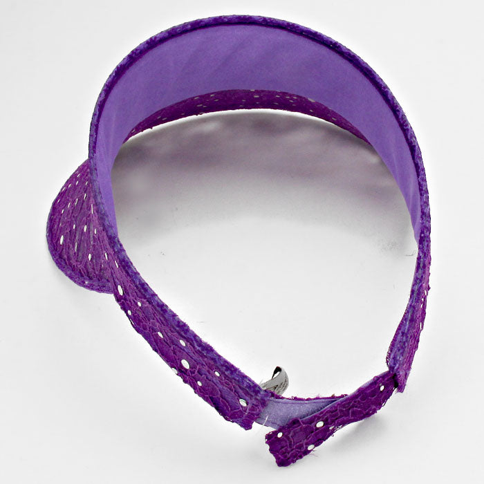 HATEGORY Sequined Floral Lace Visor Hat