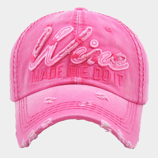 HATEGORY Wine Made Me Do It Message Vintage Baseball Cap