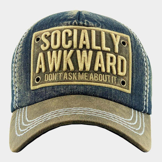 HATEGORY SOCIALLY AWKWARD DON'T ASK ME ABOUT IT Vintage Baseball Cap