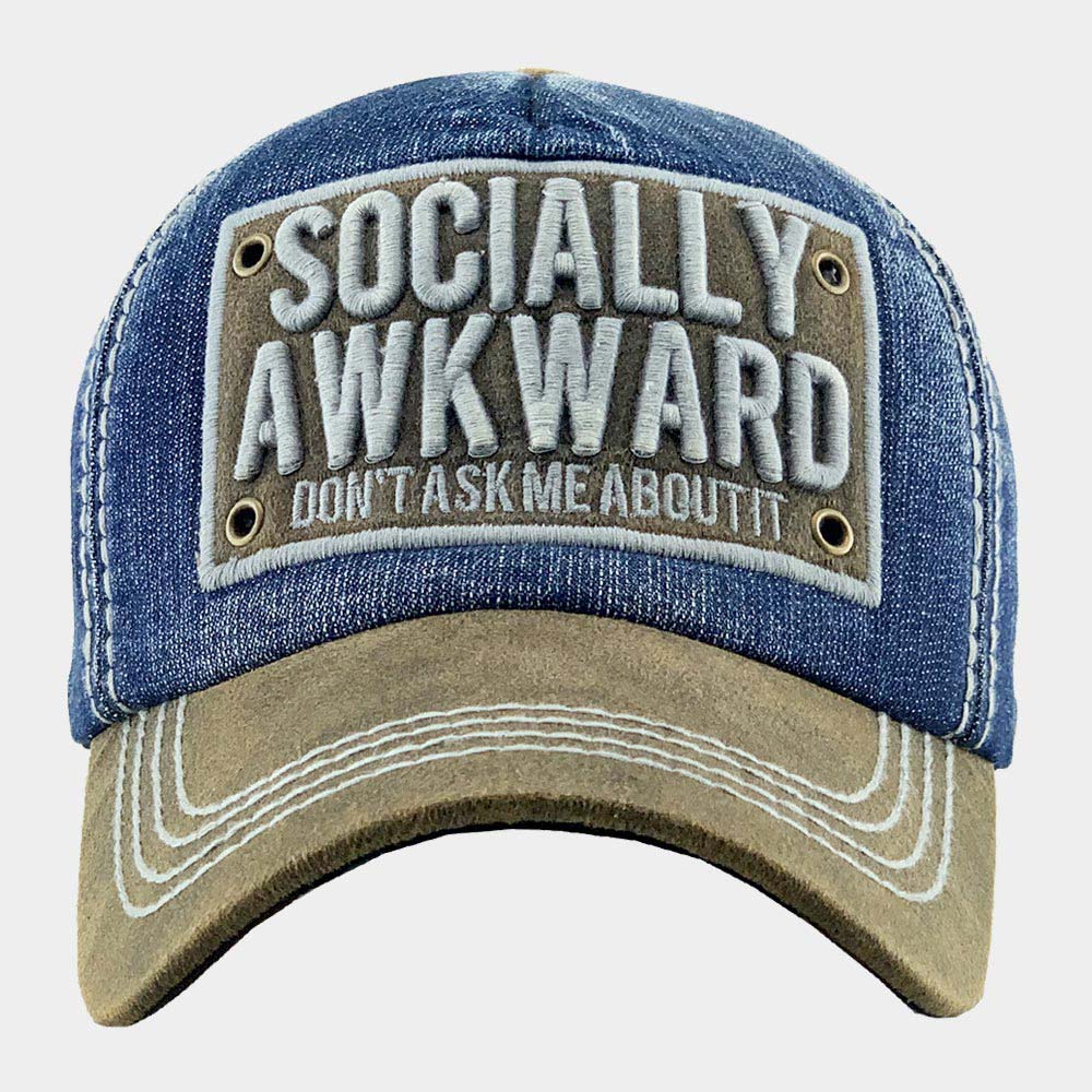 HATEGORY SOCIALLY AWKWARD DON'T ASK ME ABOUT IT Vintage Baseball Cap