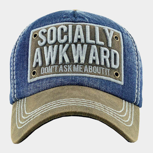 HATEGORY SOCIALLY AWKWARD DON'T ASK ME ABOUT IT Vintage Baseball Cap