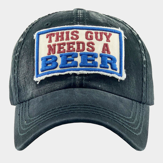 HATEGORY This Guy Needs a Beer Message Vintage Baseball Cap