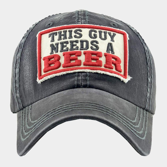 HATEGORY This Guy Needs a Beer Message Vintage Baseball Cap
