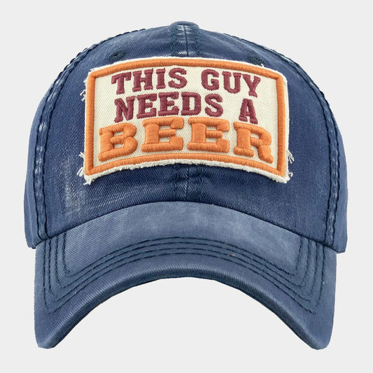 HATEGORY This Guy Needs a Beer Message Vintage Baseball Cap
