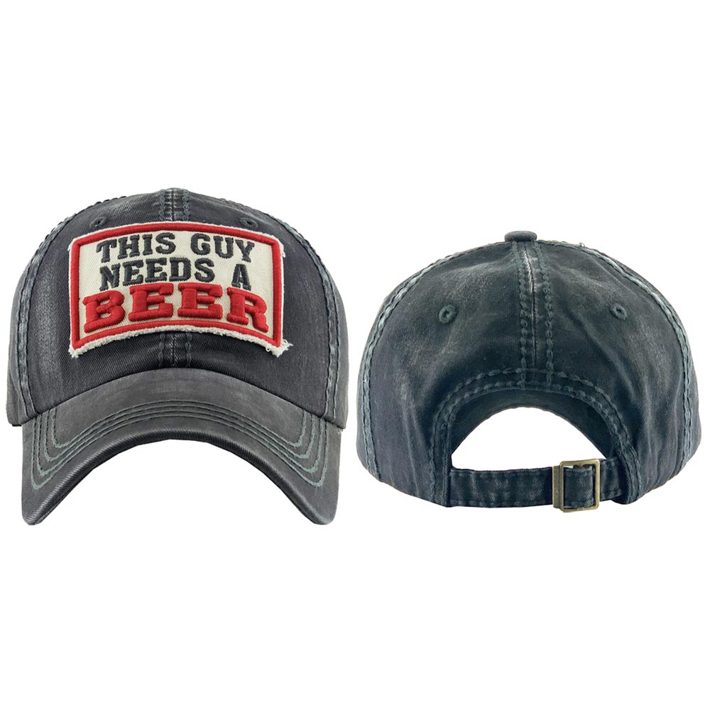 HATEGORY This Guy Needs a Beer Message Vintage Baseball Cap