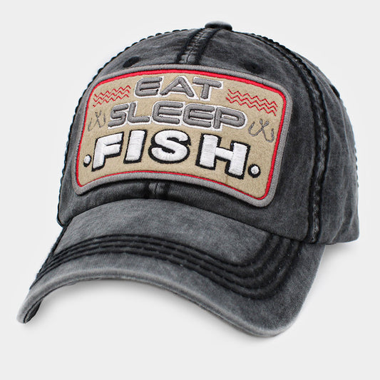 HATEGORY EAT SLEEP FISH Vintage Baseball Cap