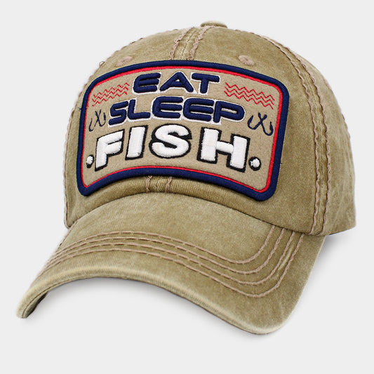 HATEGORY EAT SLEEP FISH Vintage Baseball Cap