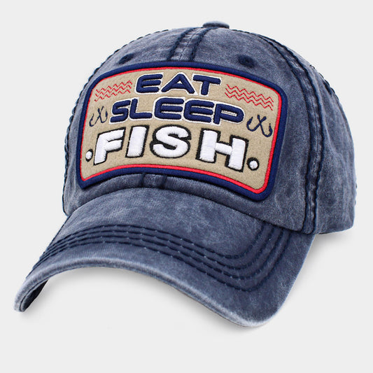HATEGORY EAT SLEEP FISH Vintage Baseball Cap
