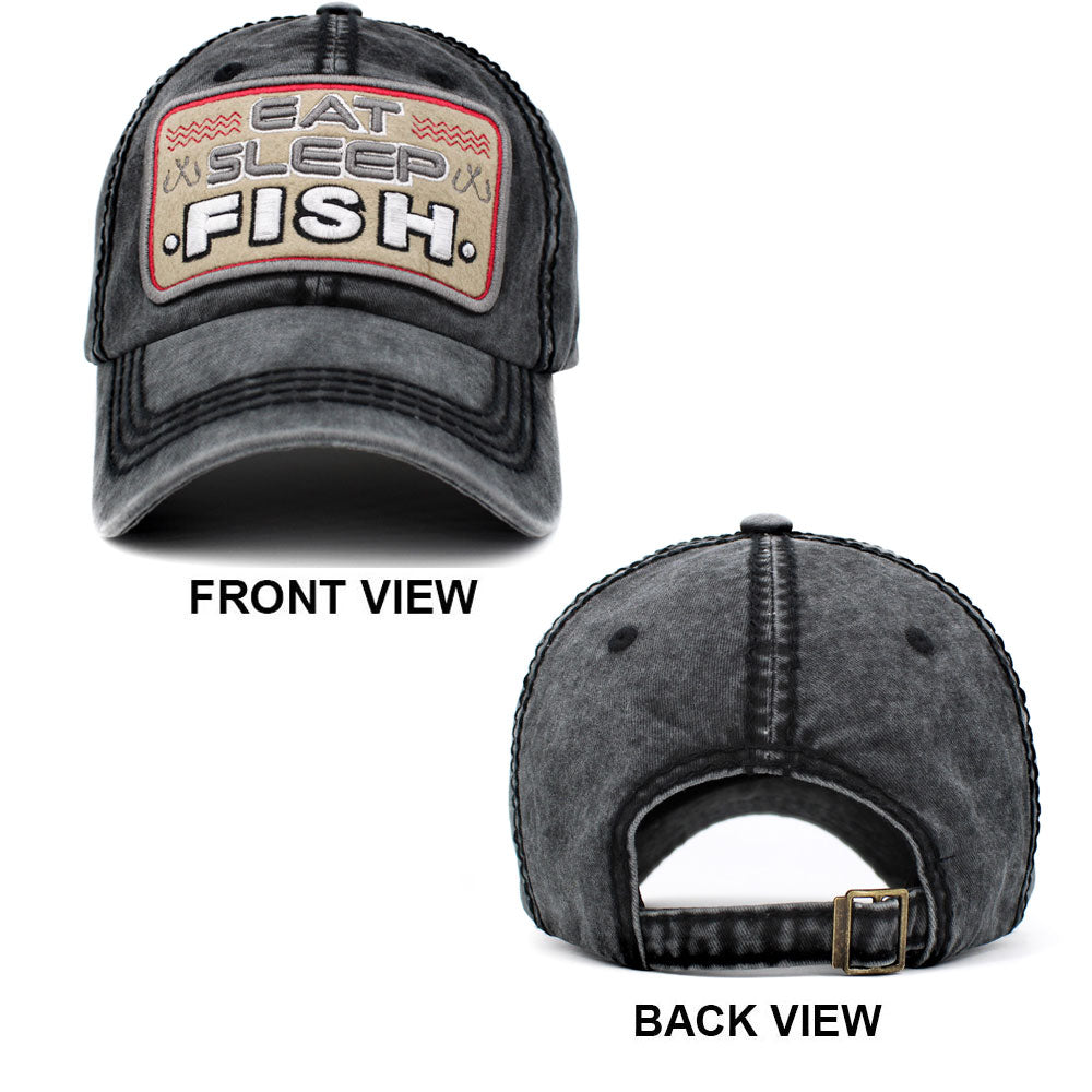 HATEGORY EAT SLEEP FISH Vintage Baseball Cap