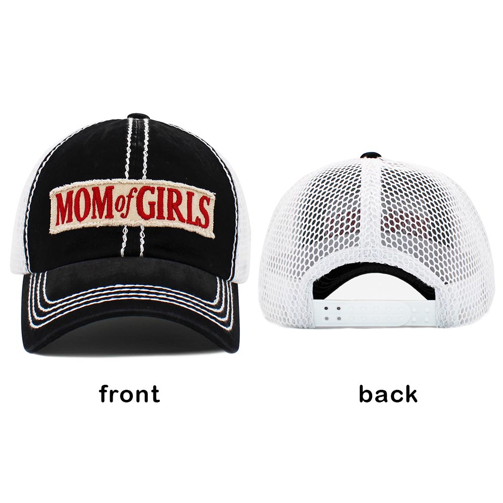 HATEGORY MOM OF GIRLS Message Mesh Back Baseball Cap