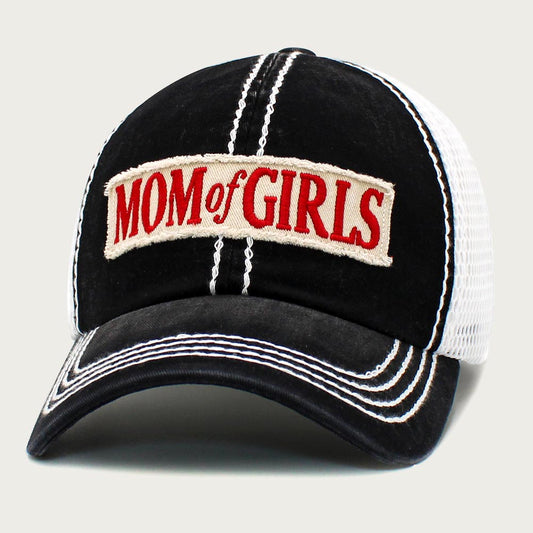 HATEGORY MOM OF GIRLS Message Mesh Back Baseball Cap