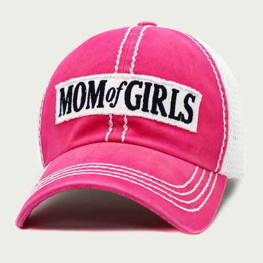 HATEGORY MOM OF GIRLS Message Mesh Back Baseball Cap