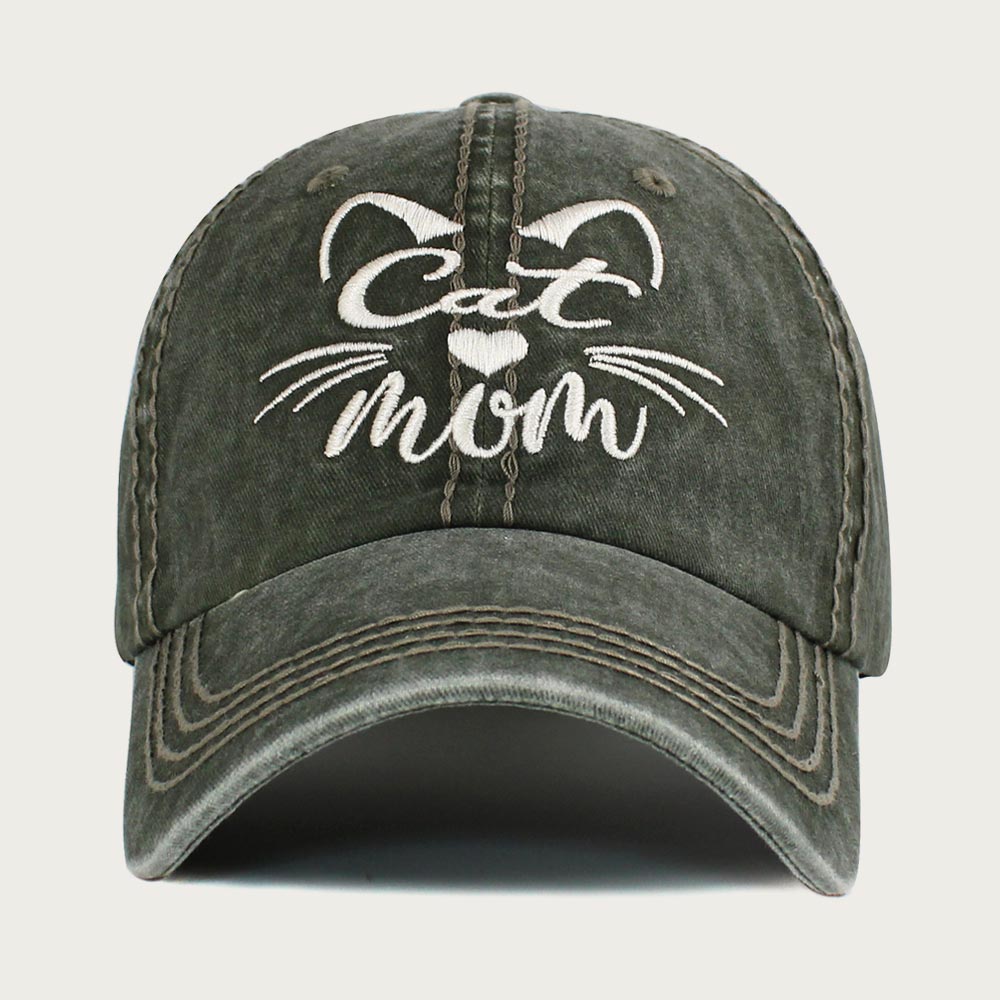 HATEGORY CAT MOM Message Vintage Baseball Cap
