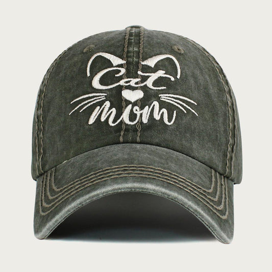 HATEGORY CAT MOM Message Vintage Baseball Cap