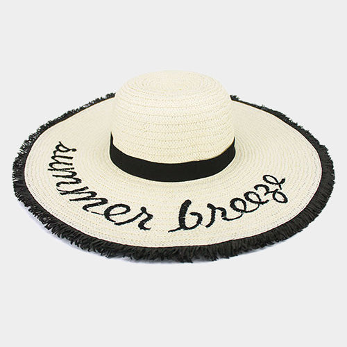 HATEGORY "Summer breeze" tassel trim straw floppy sun hat
