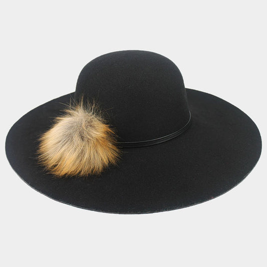 HATEGORY Feather Detail Floppy Hat