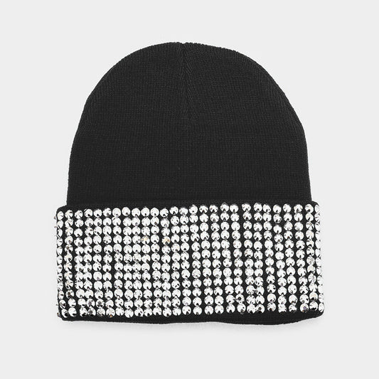 HATEGORY Bling Crystal Detail Beanie