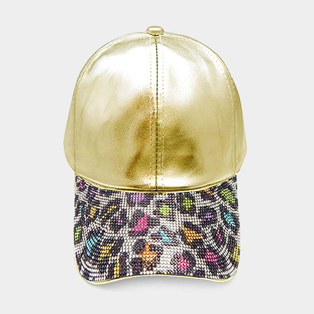 HATEGORY Colorful Leopard Rhinestone Baseball Cap