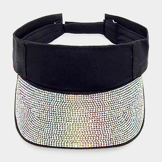 HATEGORY Rhinestone Embellished Visor Hat