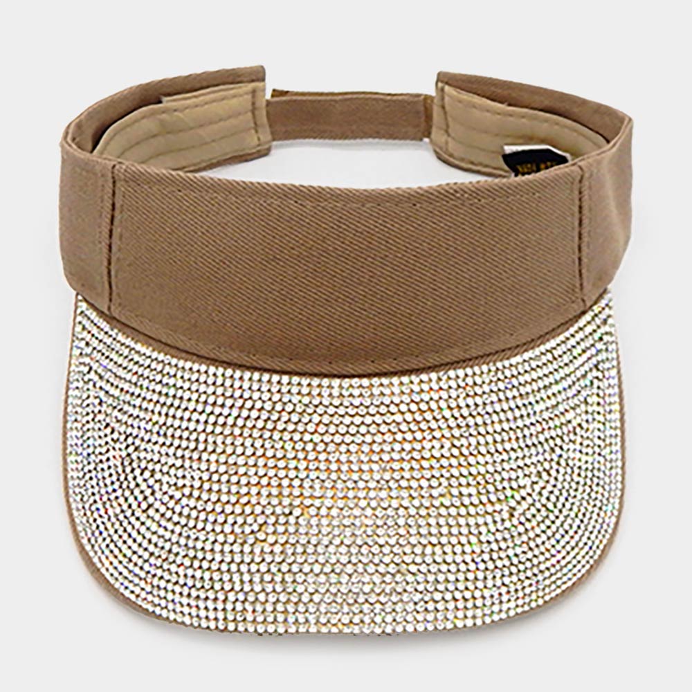 HATEGORY Rhinestone Embellished Visor Hat